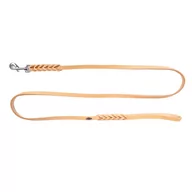 Smycze dla psów - Dingo Smycz Zaplatana Skóra Soft 1,5x230CM Natura - miniaturka - grafika 1