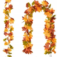 Sztuczne kwiaty - GIRLANDA SZTUCZNA LIŚCIE JESIENNE KLONU 180 cm DEKORACJE OZDOBA BALKONU - miniaturka - grafika 1