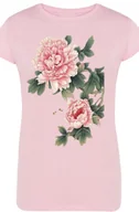 Koszulki i topy damskie - T-Shirt Damski Modny Kwiaty Nadruk Rozm.XL - miniaturka - grafika 1
