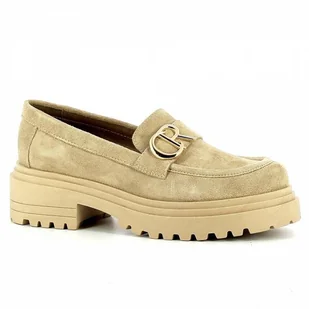 Beżowe zamszowe mokasyny CARINII - Carinii - Mokasyny damskie - miniaturka - grafika 1