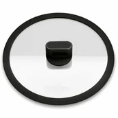 Pokrywki - Pokrywka do garnków i patelni z silikonowym rantem Starke Pro 24 cm czarna - miniaturka - grafika 1
