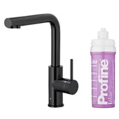 Baterie kuchenne - KFA Armatura DUERO PURE BASIC 6623-915-81 Czarny Stal nierdzewna - miniaturka - grafika 1