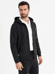 Rozpinana bluza dresowa hoodie w stylu streetwearowym czarna V3 OM-SSZP-0213 XL - Bluzy męskie - miniaturka - grafika 1