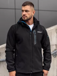 Czarno-niebieska kurtka męska softshell Denley WX061A - Kurtki męskie - miniaturka - grafika 1