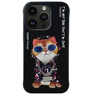 Etui i futerały do telefonów - Etui NIMMY Glasses Cool Cat do Apple iPhone 15 Pro Czarny - miniaturka - grafika 1
