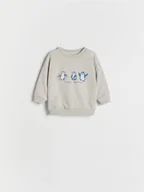 Bluzki dla niemowląt - Reserved - Bluza z haftem - jasnoszary - miniaturka - grafika 1