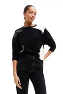 Swetry damskie - Desigual Women's Black JERS_MINA 2000 sweter damski, L - miniaturka - grafika 1