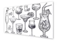 Dekoracje domu - Panel kuchenny HOMEPRINT Biało-czarne drinki 120x60 cm - miniaturka - grafika 1