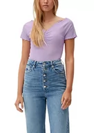 Koszulki i topy damskie - Q/S by s.Oliver T-shirt damski, krótki rękaw, Fioletowy #Aa98a9, S - miniaturka - grafika 1