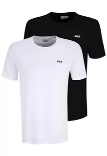 Koszulki męskie - FILA Męski T-shirt Brod Tee/Double Pack, Black-Bright White, XL, czarno-jasny biały, XL - grafika 1