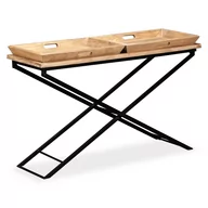 Konsole i sekretarzyki - vidaXL Stolik typu konsola, lite drewno mango, 130x40x80 cm - miniaturka - grafika 1