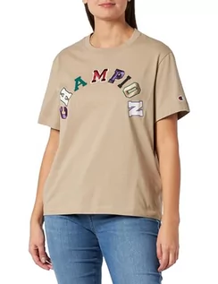 Koszulki i topy damskie - Champion T-Shirt Damski, Brązowy piasek, XL - grafika 1