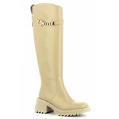 Kozaki damskie - Beżowe kozaki damskie CARINII - Carinii - miniaturka - grafika 1