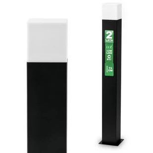Lampa Ogrodowa Zewnętrzna E27 Kwadratowa Słupek 74Cm Czarna Galax Lumiled - Lampy ogrodowe - miniaturka - grafika 1