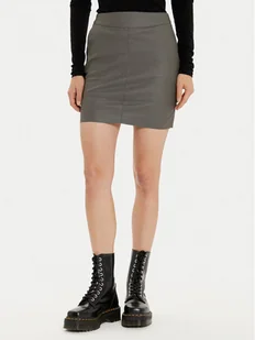 ONLY Spódnica z imitacji skóry Base 15164809 Szary Slim Fit - Spódnice - miniaturka - grafika 1
