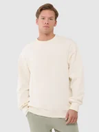 Bluzy męskie - 4F Bluza dresowa oversize nierozpinana bez kaptura męska - beżowa XXL - miniaturka - grafika 1