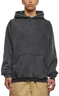 Bluzy męskie - Urban Classics Męska bluza z kapturem Stone Washed Hoody, czarny, 5XL - miniaturka - grafika 1