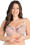 Biustonosze - Biustonosz miękki na drutach K831 Gorsenia Flower Bomb beżowy 70E - miniaturka - grafika 1