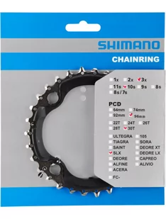 SHIMANO Tarcza mechanizmu korbowego SLX FC-M672/622/612 czarny / Ilość zębów: 30 Y1NW98010 - Części rowerowe - miniaturka - grafika 1