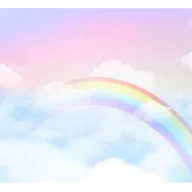 Fototapety - Fototapeta Dla Dzieci Dziewczynki Tęcza Chmury Niebo Różowy 254x184 cm Tapeta Dziecięca Na Flizelinie - miniaturka - grafika 1
