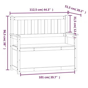 Lumarko Ławka, biała, 112,5x51,5x96,5 cm, lite drewno sosnowe - Ławki do przedpokoju - miniaturka - grafika 10