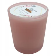 Świece - Świeca Sojowa różowy mat ręcznie robiona drewniany knot 230ml Popcorn toffi - miniaturka - grafika 1