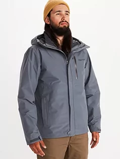 Płaszcze damskie - Marmot Meżczyzni Minimalist GORE-TEX Component Jacket F22, Nieprzemakalna, ciepła kurtka przeciwdeszczowa, płaszcz przeciwdeszczowy, oddychająca wiatrówka hardshell, Steel Onyx, L - grafika 1