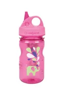 Shakery i bidony sportowe - Nalgene, Butelka dla dzieci, Grip-n-Gulp Pink with Elephant, różowy, 350 ml - miniaturka - grafika 1