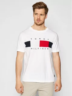 Koszulki męskie - Tommy Hilfiger T-Shirt Texture Insert MW0MW17706 Biały Regular Fit - grafika 1
