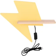 Lampy stojące - Żółta lampka nocna błyskawica z przewodem - K040 Emeli - miniaturka - grafika 1