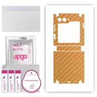 Szkła hartowane na telefon - Folia naklejka skórka strukturalna na TYŁ+BOKI do Samsung Galaxy Z Flip5 -  Carbon Złoty - apgo SKINS - miniaturka - grafika 1