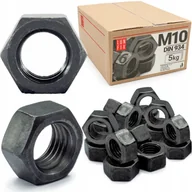 Śruby i nakrętki - Nakrętka sześciokątna M10 6-kątna metryczna DIN 934 czarna kl. 6 5kg - miniaturka - grafika 1
