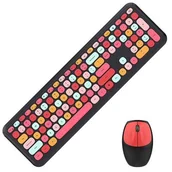 Zestawy myszka + klawiatura - Mofii 666 2.4G Myszka + Klawiatura Bezprzewodowa Czarno-Czerwony - miniaturka - grafika 1