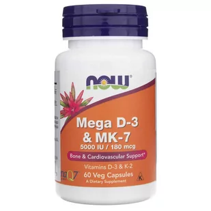 Now Foods Mega D-3 & MK-7 (60 kap) D3K2 K-2 - Witaminy i minerały dla sportowców - miniaturka - grafika 2