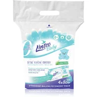 Chusteczki nawilżane - Linteo Baby Pure & Fresh delikatne nawilżane chusteczki dla dzieci duże opakowanie 4x80 szt. - miniaturka - grafika 1