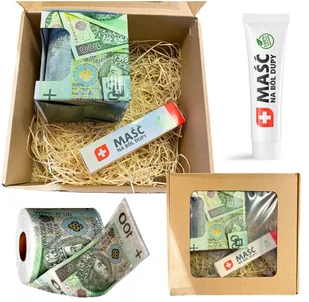 Dowcipny Zestaw - Papier Toaletowy 100 zł + Maść na Ból Dupy - Papier toaletowy - miniaturka - grafika 1