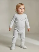 Komplety dla niemowląt - Sinsay - Bawełniany komplet niemowlęcy z ozdobną kieszenią - szary - miniaturka - grafika 1