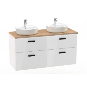 ROCA A851901806 VICTORIA PRO Zestaw łazienkowy z blatem 4 szuflady 120 biały połysk - Szafki łazienkowe - miniaturka - grafika 1