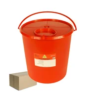 Meble i wyposażenie gabinetów medycznych - Pojemnik na odpady medyczne 10l czerwony Neuplast 20szt - miniaturka - grafika 1