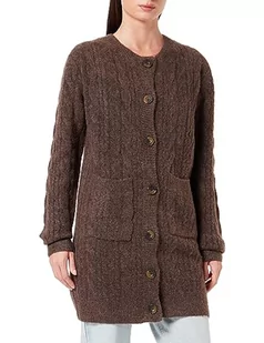 TILDEN Damski sweter z dzianiny z guzikami 39431310, ciemnobrązowy, XL/XXL, ciemnobrązowy, XL-XXL - Swetry damskie - miniaturka - grafika 1