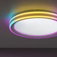 Lampy sufitowe - Paul Neuhaus Lampa sufitowa biała z diodą LED i pilotem - Rynek - miniaturka - grafika 1