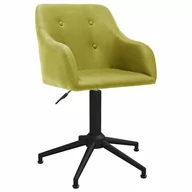Krzesła - shumee shumee Obrotowe krzesło stołowe zielone obite tkaniną - miniaturka - grafika 1
