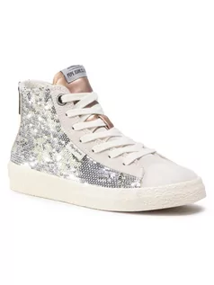 Buty dla dziewczynek - Pepe Jeans Sneakersy Portobello Girl PGS30409 Srebrny - grafika 1