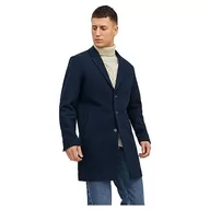 Płaszcze męskie - Bestseller A/S Męski płaszcz wełniany JJEMORRISON Wool Coat SN, Navy Blazer, M, granatowy blezer - miniaturka - grafika 1