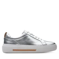 Sneakersy damskie - Sneakersy Clarks Hollyhock Walk 26176310 Srebrny - miniaturka - grafika 1