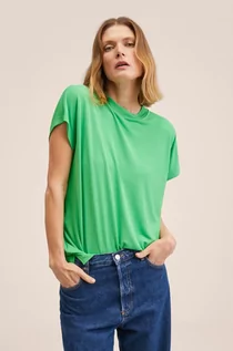 Koszulki i topy damskie - Mango t-shirt Nica2 damski kolor zielony - grafika 1