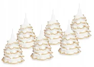 Świece - 6x świeczki świąteczne choinka 10cm końcówka złota - miniaturka - grafika 1
