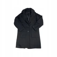 Płaszcze damskie - Elegancki czarny płaszcz damski ZARA XS - miniaturka - grafika 1