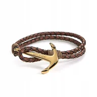 Bransolety męskie - Betlewski, Bransoletka skórzana męska, Kotwica, 18,5 cm - miniaturka - grafika 1