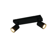 Lampy ścienne - SOKA 867700232 listwa ze spotami czarne ryflowane tuby 2xGU10 - miniaturka - grafika 1